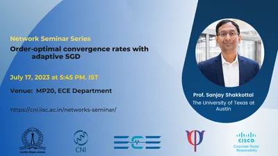Order-optimal convergence rates with adaptive SGD